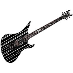 Synyster Gates Custom Floyd Sustainiac Black Silver Schecter