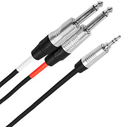Câble Y Mini Jack Mâle Stéréo - Jack Mâle Mono 1m Touring Plugger
