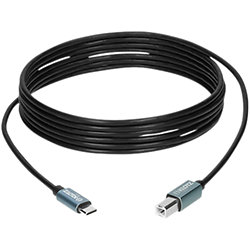 Câble USB 2.0 USB-C / USB-B noir, longueur 5 m Klotz