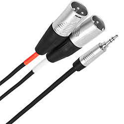 Câble Y mini-Jack mâle stéréo - XLR mâle 3b 1m Touring Plugger