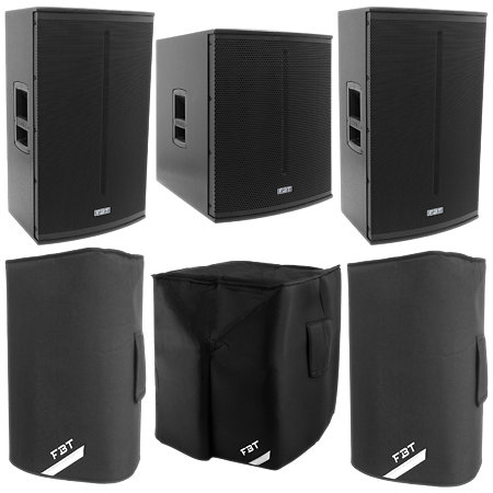 Pack X-PRO 115A (la paire) + X-SUB 118SA + Covers FBT