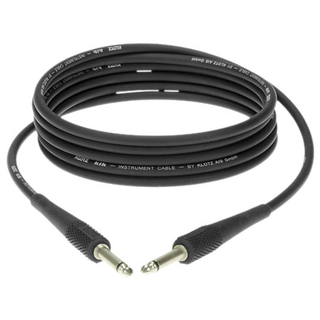 Câble KIK Jack TS mâle/mâle capuchons noirs,3m Klotz