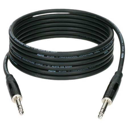 Klotz Câble Jack 6.35mm stéréo mâle Professionnel 3m noir