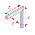 ASD57EX5023 / Angle 2 départs vertical  90° - longueur 0,25 x 0,25 m