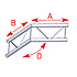ASD57AEX25V / Angle 2 départs 135°  lg 0m50 x 0m50