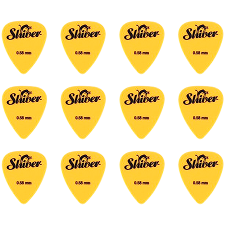 Médiators Nylon 0,58 mm Boîte de 12 Jaune