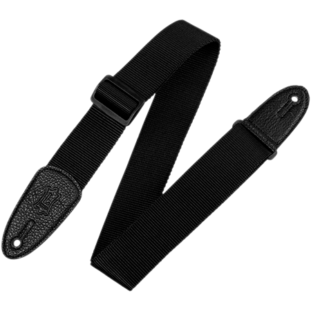 M8-BLK Sangle guitare logo Levy's sur embout cuir 5 cm Black Levy s