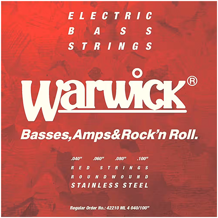 42210 ML4 Red String 4 cordes Medium Light Stainless Steel Bass 40-100