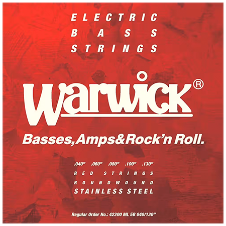 42300 ML5B Red String, 5 cordes Medium Light Low B Stainless Steel Bass 40-130