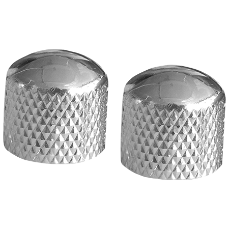 EZ1223C Boutons de potentiomètre forme dôme métal chrome (lot de 2)