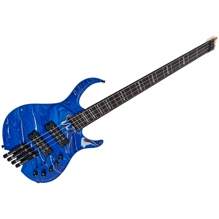 M6 Headless 4 cordes Blue Swirl