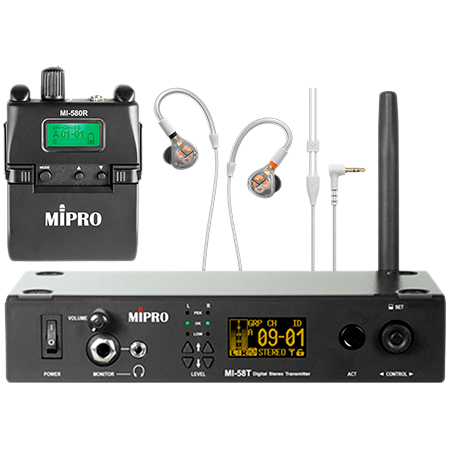 Mipro - Pack In-Ear MI-58T + MI-580R Lithium + DT30 IE