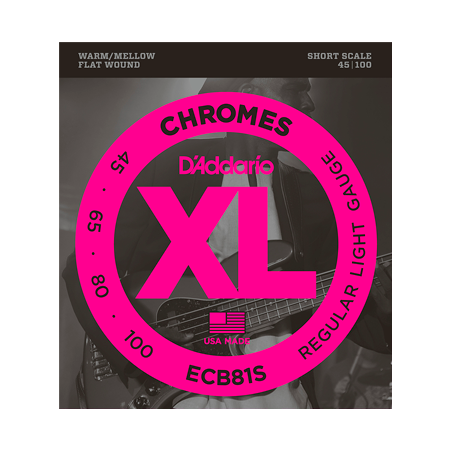 D'Addario ECB81S Chromes Bass Light 45-100 Short Scale