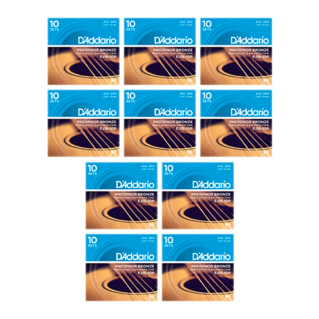 D'Addario EJ16-10P Phosphor Bronze Light 12-53