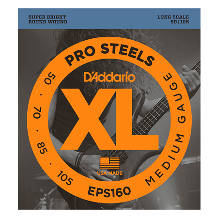D'Addario EPS160 ProSteels Bass Medium 50-105 Long Scale