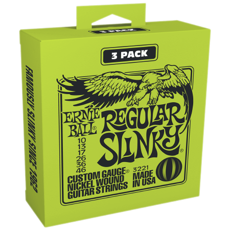 P03221 Regular Slinky Pack 3 Ernie Ball