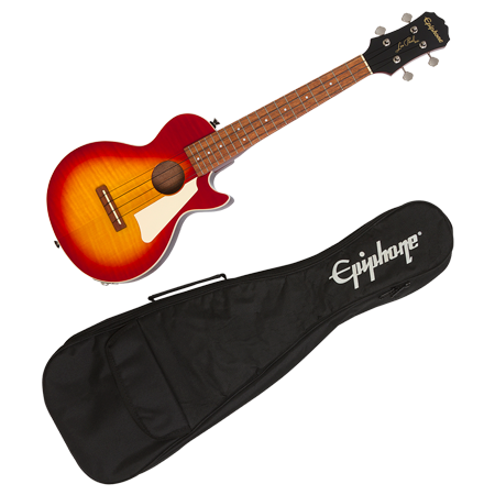 Epiphone Les Paul Ukulele Ténor Outfit Heritage Cherry Sunburst + housse