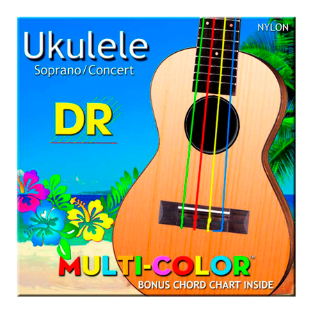 DR Strings UMCSC Ukulélé Multicolor Soprano - Concert