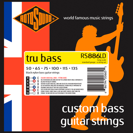 Rotosound RS886LD Tru Bass 88 Black Nylon Flatwound 50/135