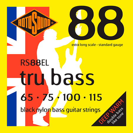 Rotosound RS88EL Tru Bass 88 Black Nylon Flatwound Extra Long 65/115