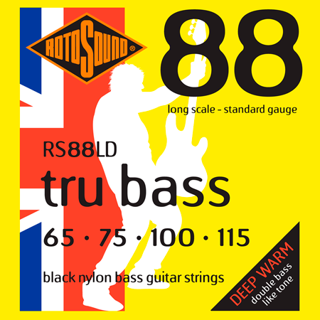 Rotosound RS88LD Tru Bass 88 Black Nylon FlatWound 65/115