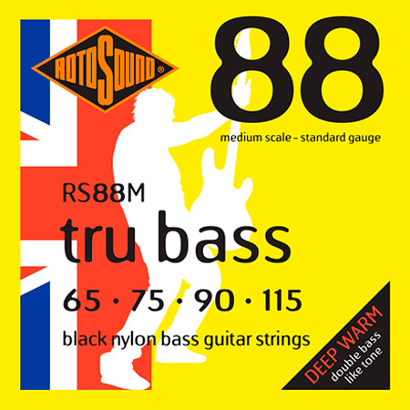 Rotosound RS88M Tru Bass 88 Black Nylon Flatwound Medium 65/115