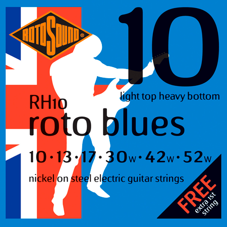 RH10 Roto Blues Nickel Light Top/Heavy Bottom 10/52 Rotosound