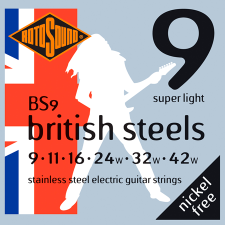 Rotosound BS9 British Stainless Steel Super Light 9/42