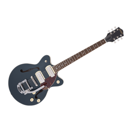 Gretsch Guitars - G2655T-P90 Streamliner Jr Double-Cut P90 Bigsby Two-Tone Midnight Sapphire and Vintage Mahogany Stain