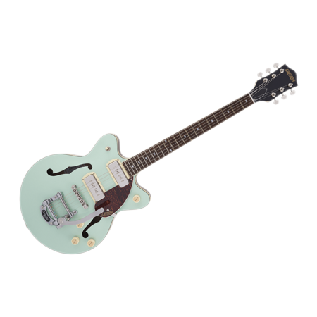 Gretsch Guitars - G2655T-P90 Streamliner Jr Double-Cut P90 Bigsby Two-Tone Mint Metallic and Vintage Mahogany Stain
