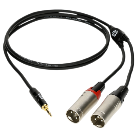 Câble en Y Mini-Jack 3.5mm mâle stéréo / 2x XLR mâle MiniLink Pro noir 3m KLOTZ Klotz