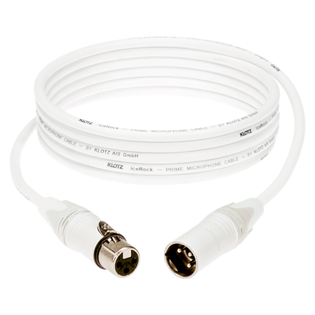 Klotz Câble pour microphone professionnel iceRock XLR M/F Neutrik blanc 15m