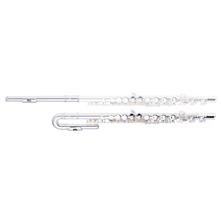 WS-FL221S - Flûte traversière argentée en Ut à deux têtes et plateaux pleins