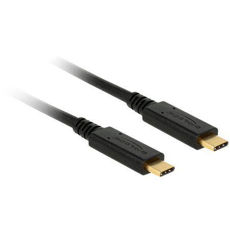 Câble USB-C noir, longueur 2m Delock