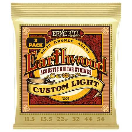 Ernie Ball 3007 - Earthwood Custom Light 11.5-54 Pack 3