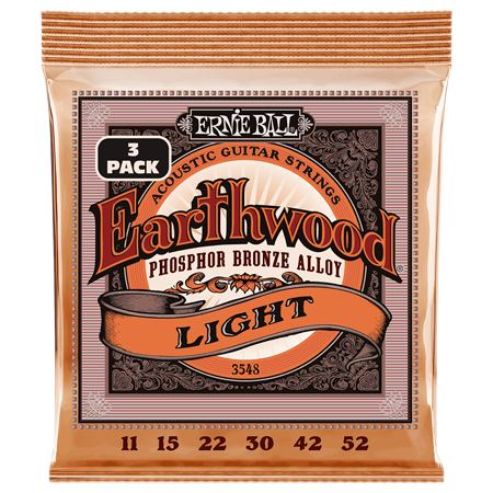 Ernie Ball 3548 - Earthwood Phospor Light 11-52 Pack 3