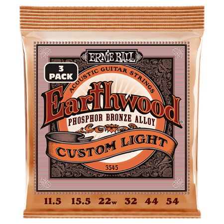 Ernie Ball 3545 - Earthwood Phospor Custom Light 11.5-54 Pack 3