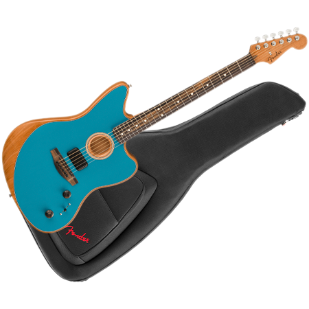 Fender American Acoustasonic Jazzmaster EB Ocean Turquoise+ Housse