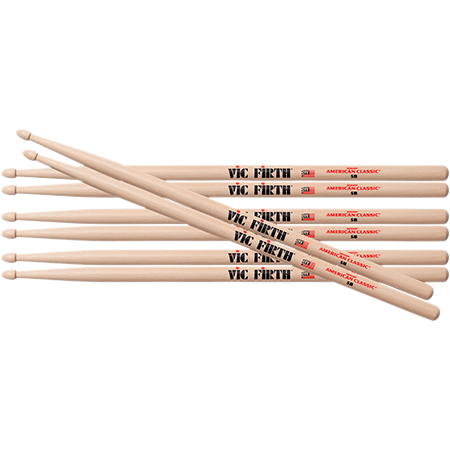 Vic Firth Pack 4 paires 5B Hickory