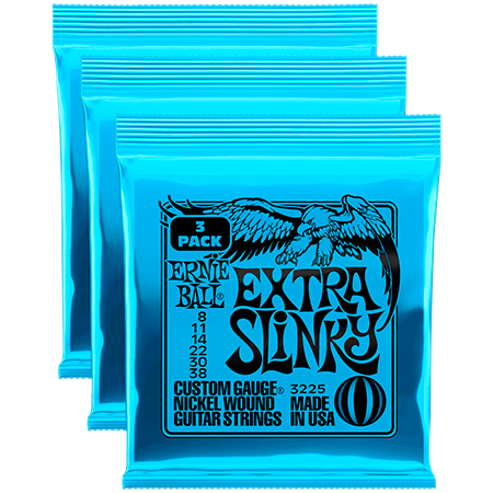 Ernie Ball 3225 Extra Slinky 8-38 Pack de 3