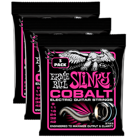 Ernie Ball 3723 Cobalt Super Slinky 9-42 Pack de 3