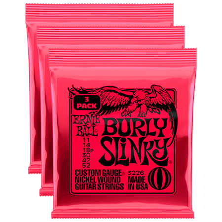 Ernie Ball 3226 Burly Slinky 11-52 Pack de 3