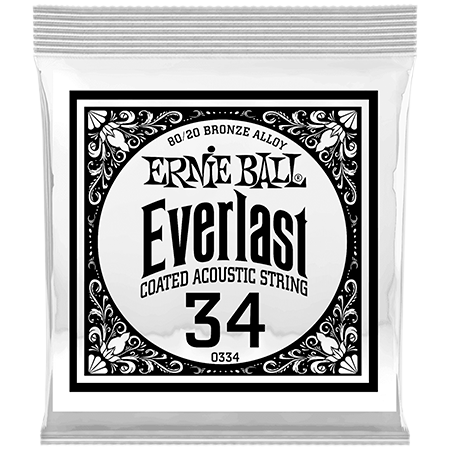 Ernie Ball 10334 Everlast Coated 80/20 Bronze 34