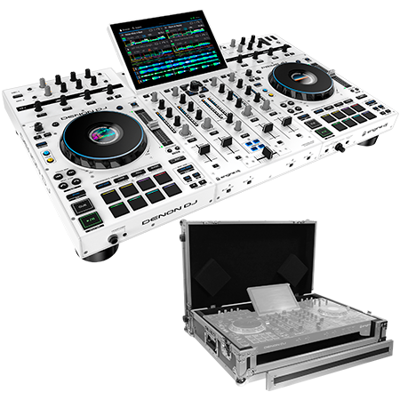 Prime 4+ White Limited Edition + Flight Case Denon DJ