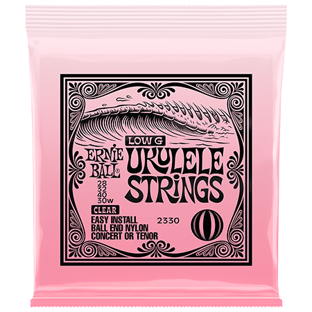 Ernie Ball 2330 Ukulélé Nylon Transparent Concert Ténor 28-40