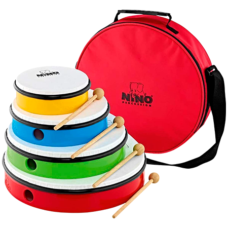 Nino Set 6 Kit de 4 tambourins Nino + housse