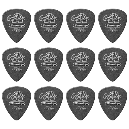 Dunlop 488P114 Tortex Pitch Black 1,14 mm Sachet de 12