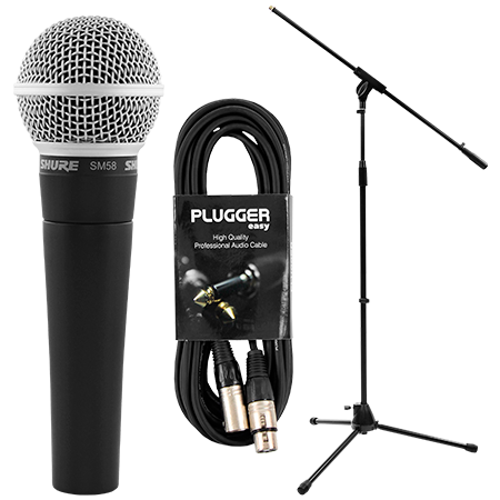 Shure Pack SM58 + Câble + Pied
