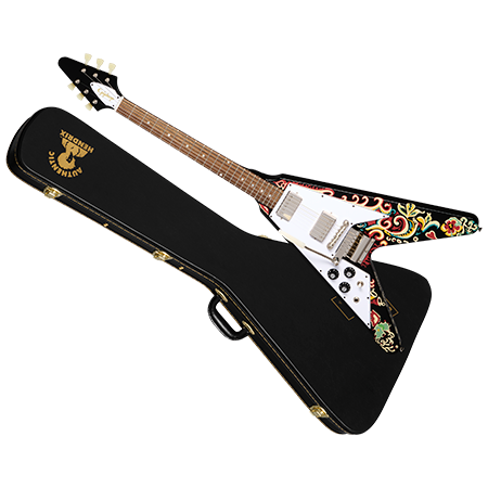 Epiphone Flying-V Jimi Hendrix Love Drops Ebony + Etui Gaucher