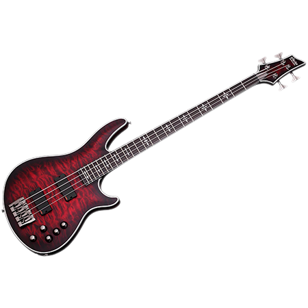 Schecter Hellraiser Extreme 4 Crimson Red Burst Satin